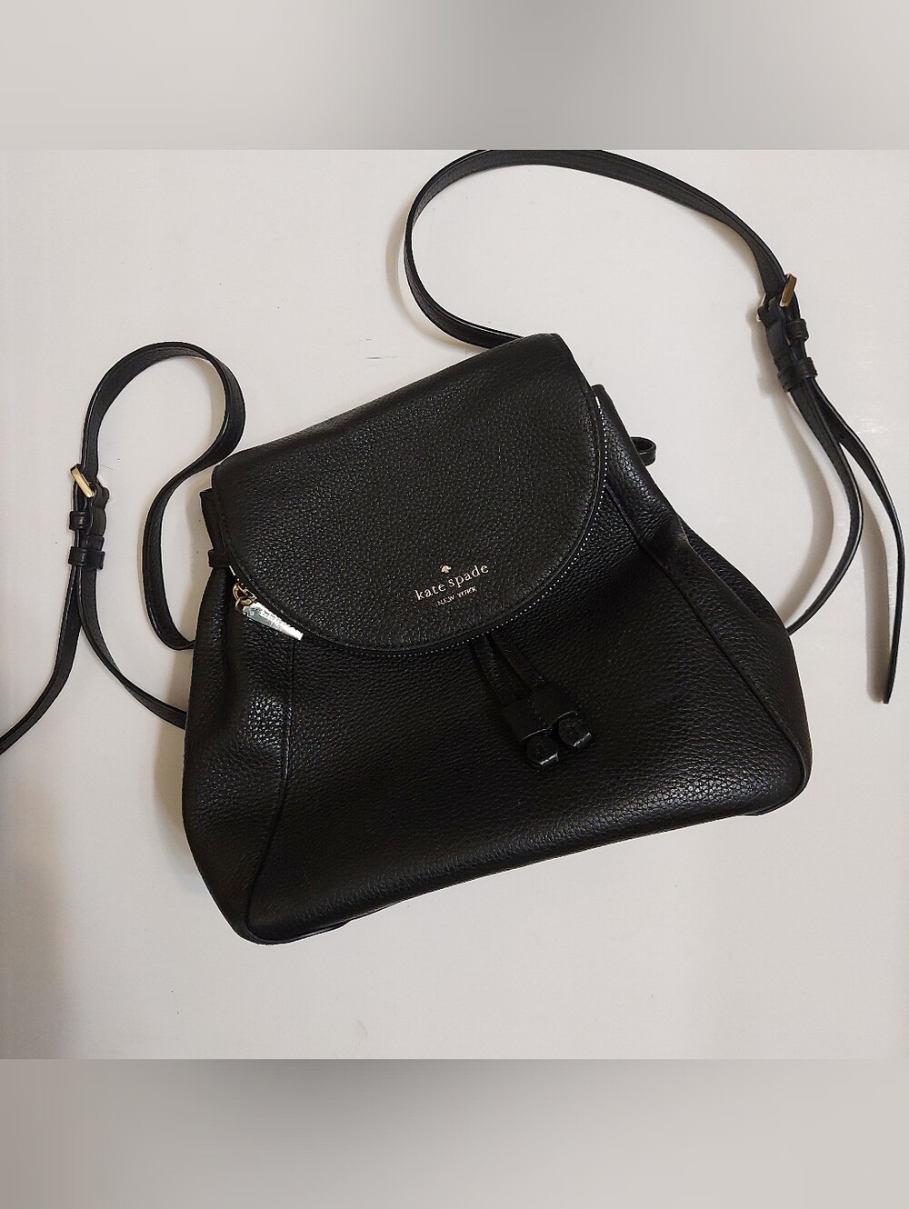Kate Spade Black Leather Crossbody Backpack